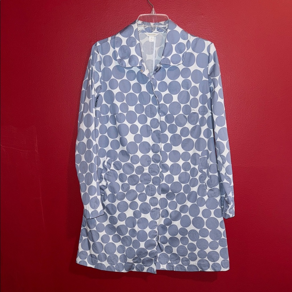 Garnet Hill Light Blue Polka Dot Cotton Coat